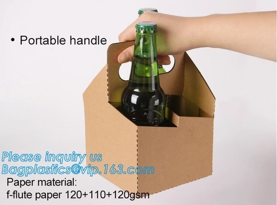 Eco Friendly Disposable Kraft Paper Take Out 2 Pack Coffee Cup Drink Carriers 2 Pack Paper Cup Holders bagease package