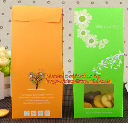 Customize Translucent Window, Brown Greaseproof Kraft Paper Bag, Special Opp Window Bag, window bags, paper window bags,