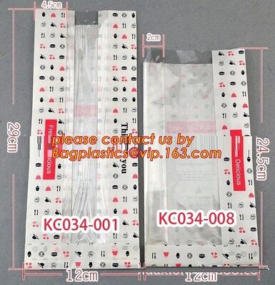 Logo Printable Food Grade Kraft Paper Bakery Bags with Windo, Custom Design Foldable Anti-Microbial Bakery Paper Bag wit