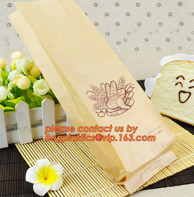 Clear Window bleached kraft paper bag bread bag, paper kraft bag, French Baguette bread paper bag, Long Size Toast Bags,