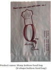 Sharp bottom food bag, v-shape bottom food bag,Flat Bottom Food Paper Bread Bag with Front Window,Recyclable sandwich br