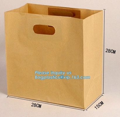 Durable Flat Bottom Bread Paper Bag Brown Kraft Paper Bag Bread Packaging Bag,cookies pouches / beautiful snack food pac