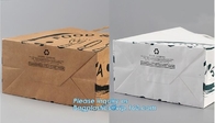 Custom Size Kraft Paper Bag for Food Kraft Brown Restaurant Take Away Fast Food Paper Bag,Grocery Fast Food Take Away Br