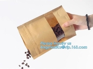 zipper. k, Custom printed paper bread bags use for food packaging,Open Top Kraft Paper Laminated Foil Lined Flat B