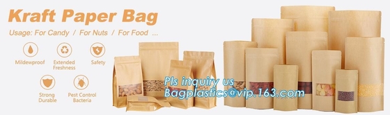 ZIP LOCK, ZIP SEAL, ZIPPER SEAL, Custom bread paper bag, fast food packaging bag, cookie packaging bag, STAND UP 