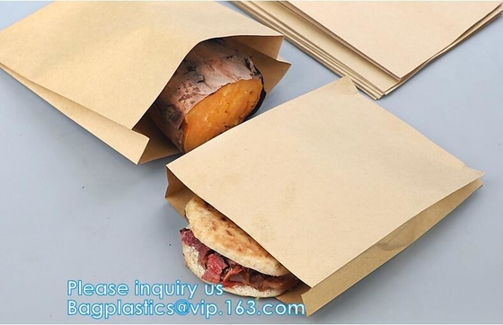 Logo Printed Greaseproof Fast Food Paper Wraps / Paper Bags,Fast food wrap foil proof paper bags, bakery paper bags, bre