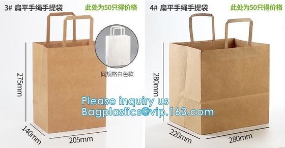 Custom Logo Printed Grocery Packaging Craft Brown Kraft Paper Shopping Bag with Handle,Kraft Paper Shopping Bag , Paper