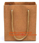 Recycle eco friendly Brown flat bottom shopping kraft paper bag With Paper Handle, Recyclable luxury style printed gift