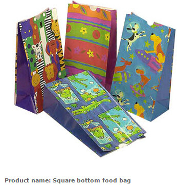 made in china full color glossy varnish printing fast food paper bag, high quality food grade customized size white kraf