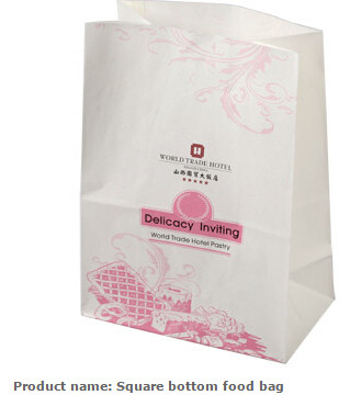 Different Size Of Take Away Fast Food Paper Bag, disposable food bakery customized White kraft paper bag