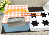 decorative personalized paper cake boxes, Custom artpaper handle cake box with PVC window, wedding cake boxes with handl