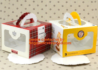 Custom cheap wholesale food grade paper cardboard cake box with handle
