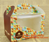 Custom cheap wholesale food grade paper cardboard cake box with handle