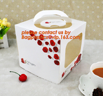 Custom artpaper handle cake box with PVC window, Sweet cake box with handle, cake box with window