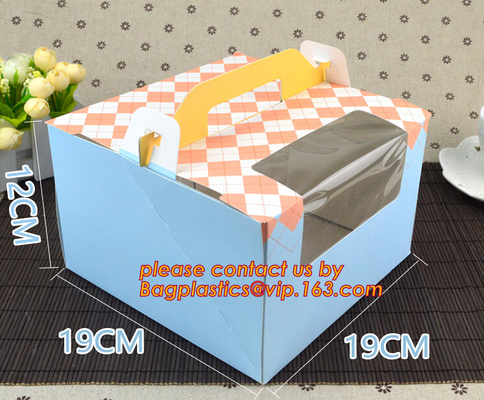 CRAFT CAKE BOX WITH PVC WINDOW, 400 GSM SBS IVORY BOARD PAPER CAKE BOX FOOD GRADE FOOD PACKING BOX WITH GLOSSY LAMINATIO