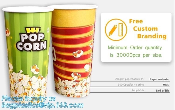 POPCORN PAPER BOX, POPCORN CUP, CHICKEN BOX, CUSTOM BRANDING,24OZ, 32OZ,46OZ,TAKE OUT PACKAGE, KRAFT PAPER CUP, LID, PAC