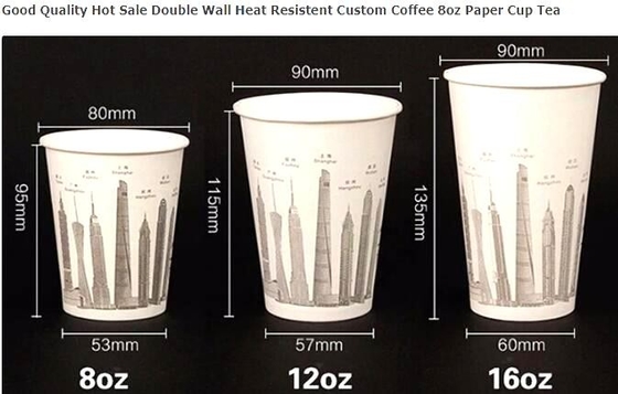 Customized Logo Printed 8oz Double Wall Paper Cup For Hot Drinks,Disposable_PE Coated Custom Paper Cups_ Paper coffee Cu