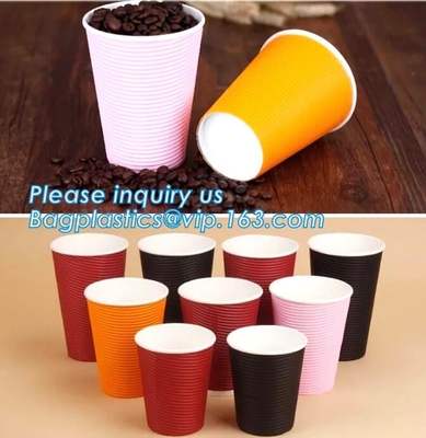 disposable cup/vending paper cup/custom coffee cups,ripple wall disposable paper cup custom logo printed hot coffee cups