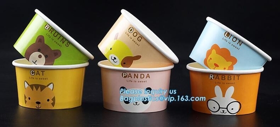 12oz 360ml 34oz 1000ml ice cream paper cup and paper lid,double pe coating single wall recycled 16oz icecream cup 500ml