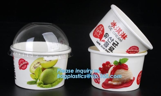 Customized compostable biodegradable 12 oz dessert icecream ice cream cup with lid for ice cream icecream bagease packa