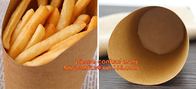 Paper Custom Fried Disposable Hamburger Box Cup French Container Fries Kraft Fries Box Cone Shape bag