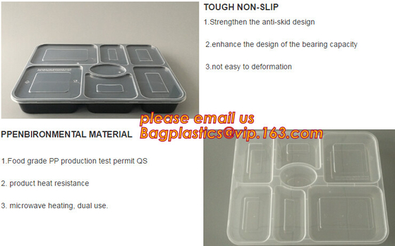 Supermarket display wholesale storage fruit food defrosting plastic tray,manufacturer supply bpa free reusable 3 compart