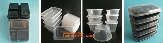 Disposable biodegradable plastic fiffin lunch box,compartment lunch box with lid,clamshell food packaging macaron pp bli