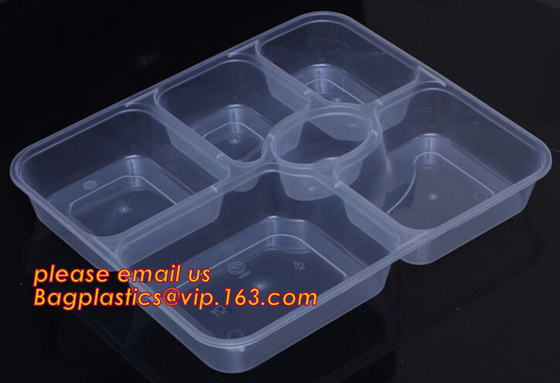 Food grade plastic disposable plastic take away bento box with 4 compartment,Containers Plastic Leakproof Food Container