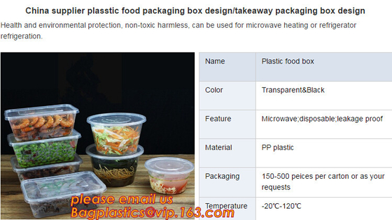 Food grade plastic disposable plastic take away bento box with 4 compartment,Containers Plastic Leakproof Food Container