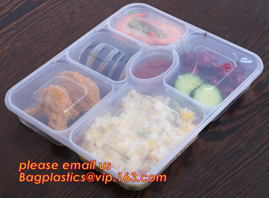 Food grade plastic disposable plastic take away bento box with 4 compartment,Containers Plastic Leakproof Food Container