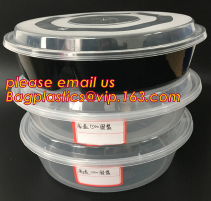 Japanese Packaging Round Disposable Soup Salad Food Container Plastic Microwave Safe PP Bowl/Box With Lid bagplastics pa