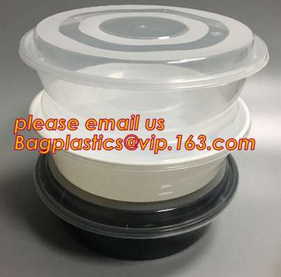 Promotional custom disposable plastic fast food bowls, plastic serving bowl, black plastic bowl,Fruit Take Away Fresh Ki