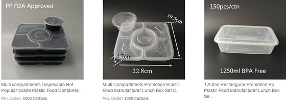 2 compartments clamshell, rectangular eco friendly real manufacturer, pp plastic type and tray lunch boxes FDA approved