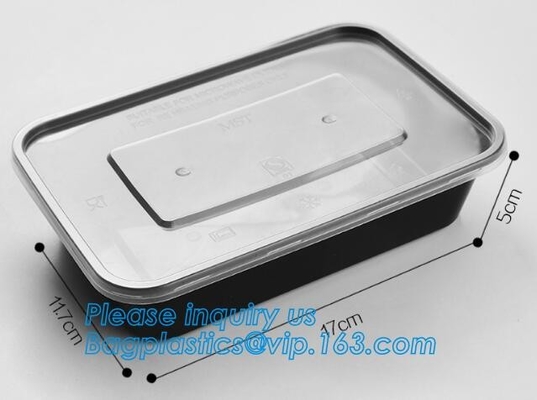 Meal Prep Containers 3 Compartment Leak Proof 1oz sauce cups Microwave BPA Free Plastic Food Bento Plastic Lunch Boxes
