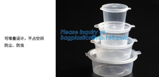 Disposable Sauce Cups With Lid Food Storage Containers Boxes Package Box&amp;Lid Portable Disposable Portable Plastic Cups