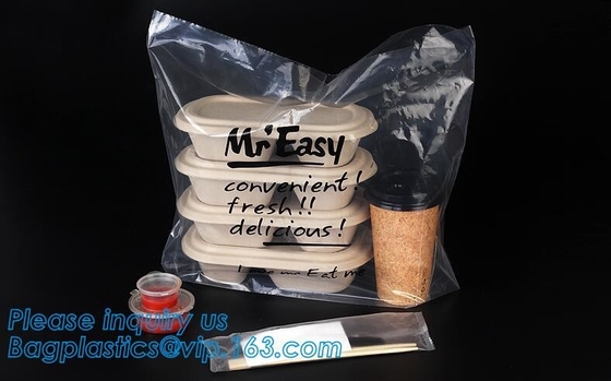 fast food bags, Clear Resealable Resealable Bakery Cookie Candy Poly Cellophane Cello Bags,Customized food grade poly pl