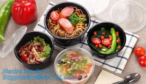 Take-away food package 3000ml large plastic salad bowls,PP white 700ml disposable plastic sea food bowl with handle pac