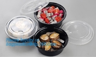 PET clear plastic food disposable container fruit salad bowl,disposable food packaging plastic bowls with lids bagplasti