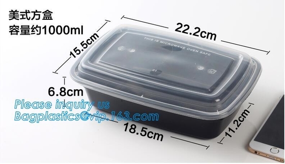 500ML 1300ML Rectangular Camping Bowl Stackable Plastic Box Fresh Box Colorful Microwavable Food Storage Container Set