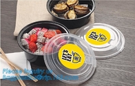 Disposable Eco-friendly 5oz Stripe Salad Bowl Plastic Round Take Away Food Packaging Rice Soup Noodle Dip Bowl bagease