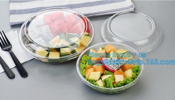 Cheap Custom Food Grade Clear PET Salad Bowl Disposable Food Plastic Bowl,460ml Disposable PET Noodle Soup Salad Bowl