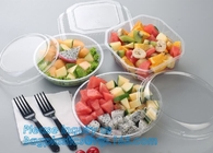 32oz Disposable Clear PET Plastic Salad Bowl With Lid PLA Biodegradable Salad Bowl,24oz Pet Disposable Plastic Salad Bow