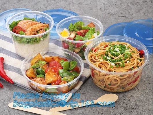 550ml Microwavable Plastic Disposable Food Packaging Container Rice Bowls For Food,Pp Round disposable cheap high qualit