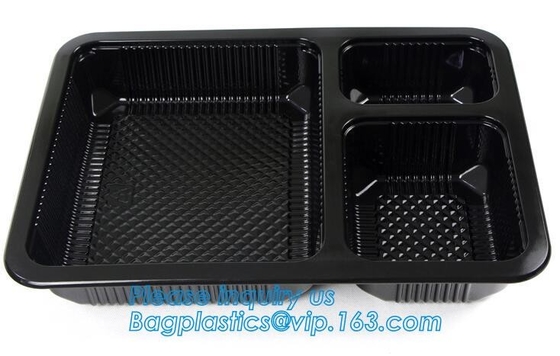 OEM and ODM custom plastic 2100ml pp 4 compartment plastic food box,disposable food container, plastic plate, plastic cu