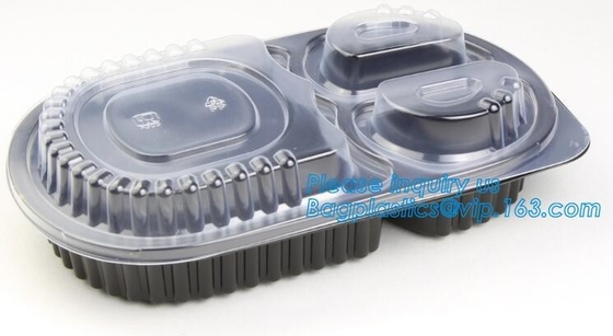 3 compartment plastic food storage Microwave Freezer Safe Plastic Disposable lunch box,Fast food container disposable ta