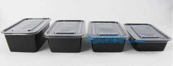 3 compartment plastic food storage Microwave Freezer Safe Plastic Disposable lunch box,Fast food container disposable ta