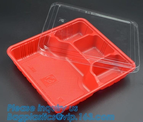 clear blister clamshell plastic raspberry containers,lunch box 4 compartment PP Blister pack Food Containers Disposable