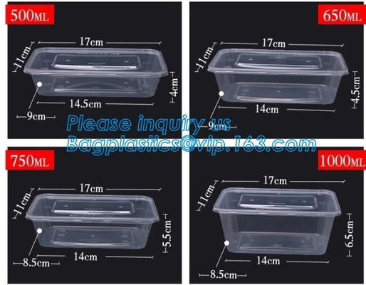 clear blister clamshell plastic raspberry containers,lunch box 4 compartment PP Blister pack Food Containers Disposable