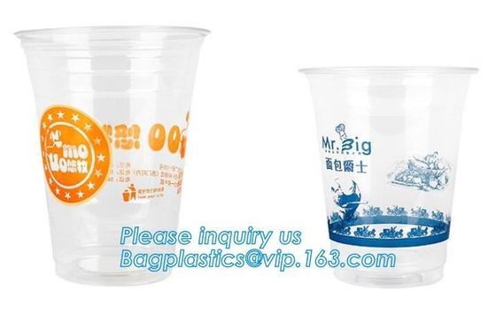 U Shaped Creative Disposable Plastic Cup Transparent Beverage Juice Coffee Tea Takeaway Packaging Cups With Lid