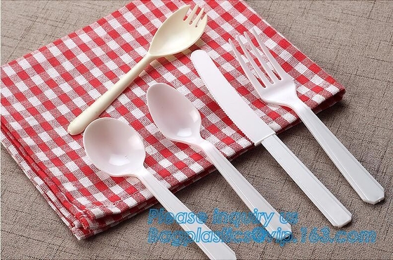 6&quot; PS Disposable Plastic Forks Spoons Knives Western Cultery Sets in Restaurants and Kitchens 48 pcs pink plastic cutler